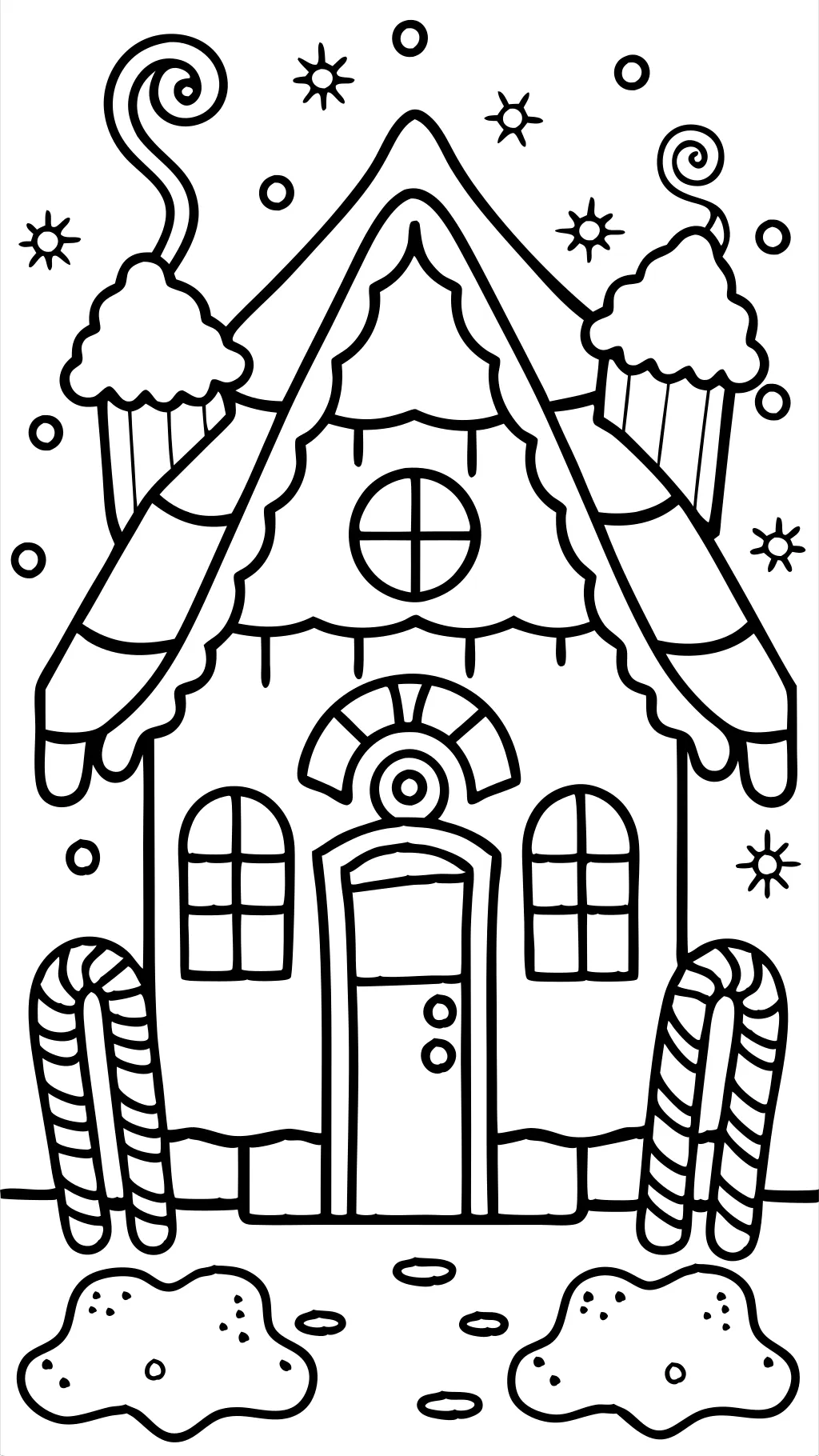 coloriage de maison en pain d’épice gratuit